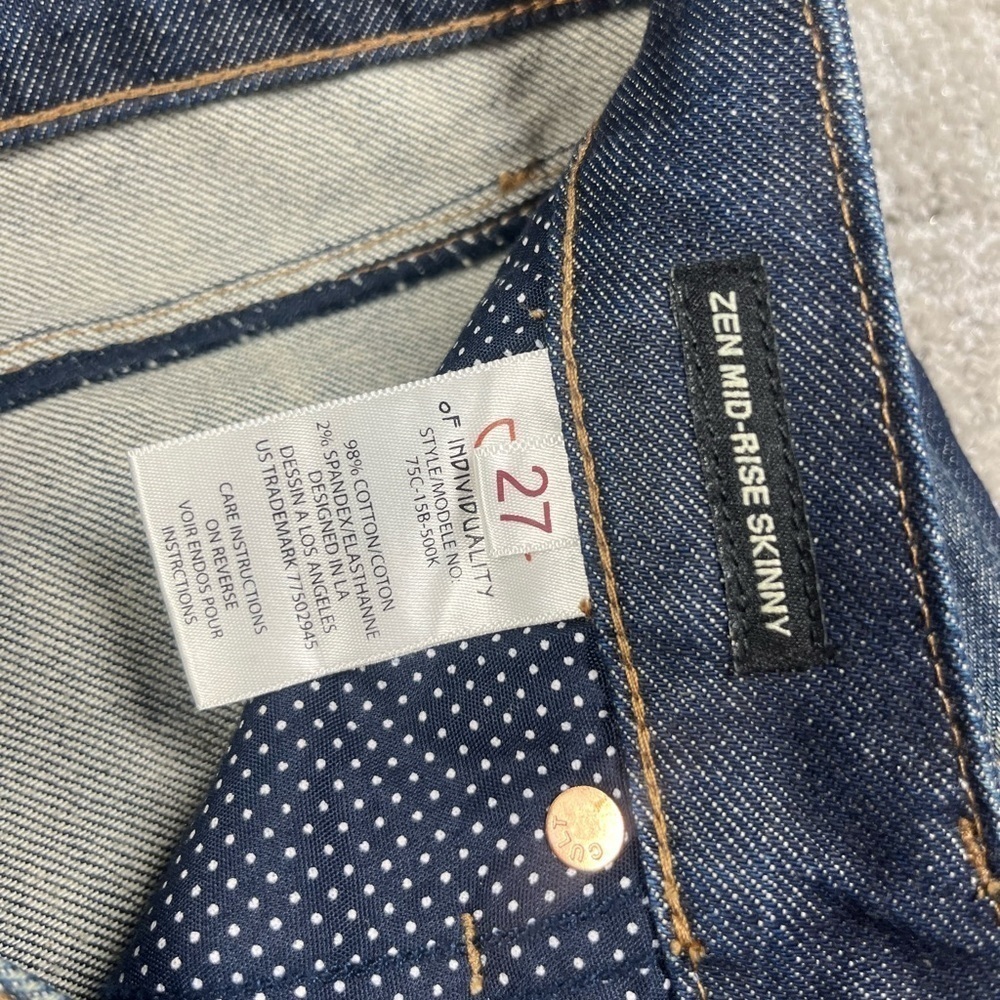 Cult Of Individuality Zen Mid Rise Skinny Blue Jean Womens Size 27 - Picture 3 of 8